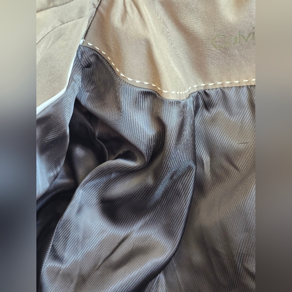 Calvin Klein Womens trench jacket coat Sz S brown button down, waist belt - Picture 7 of 8